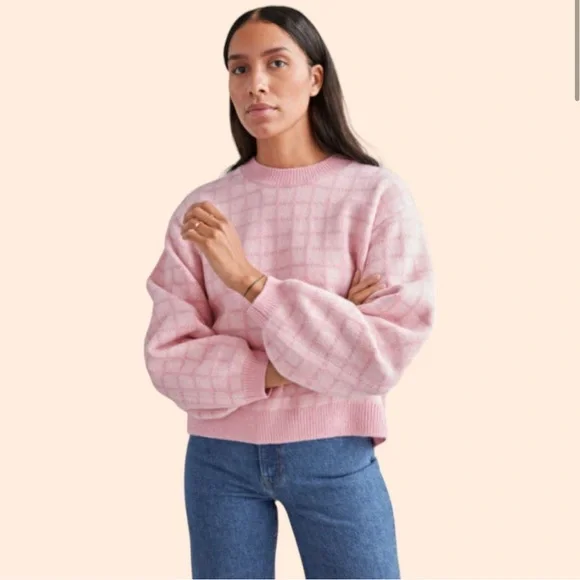 Other Stories Sweaters Other Stories Pink Check Sweater